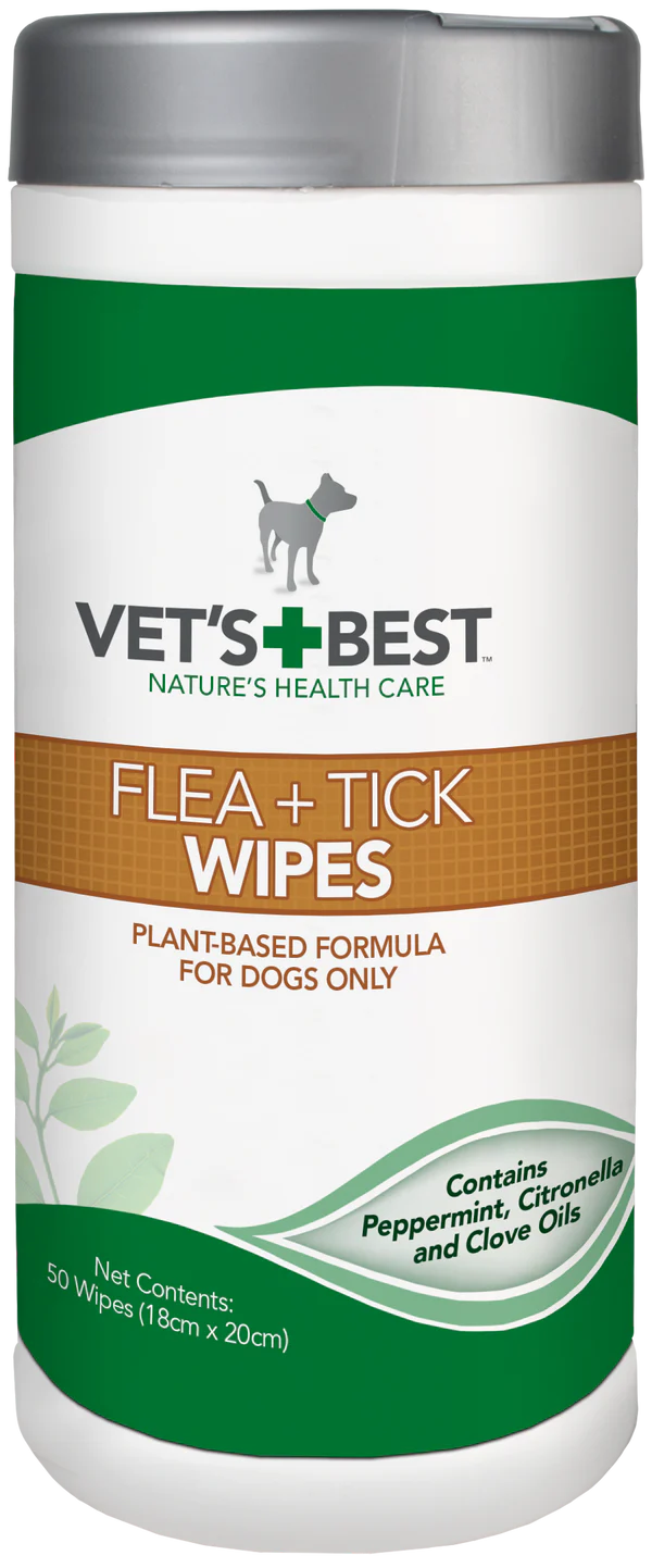 VET'S BEST Flea & Tick Wipes for Dogs