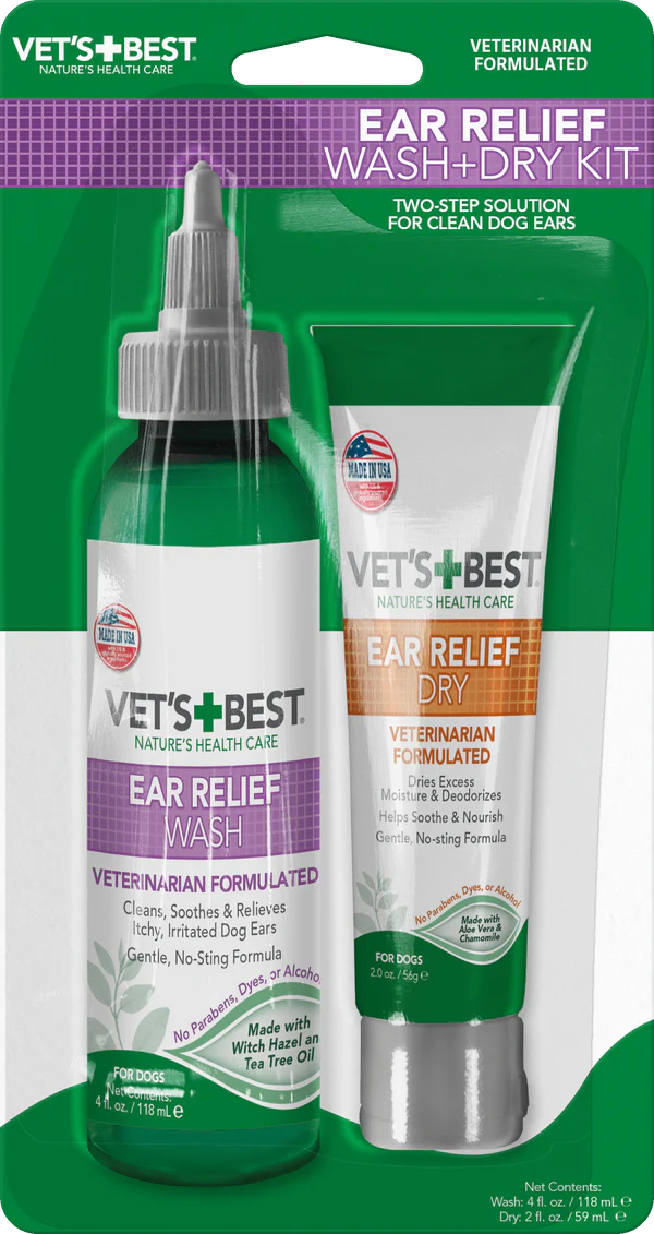 VET'S BEST Ear Relief Wash & Dry Kit