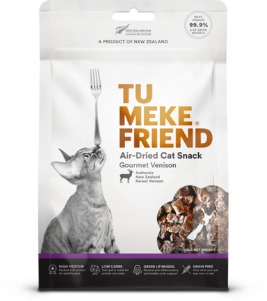 TU MEKE FRIEND Air-Dried Natural Cat Snacks Gourmet Venison 120G