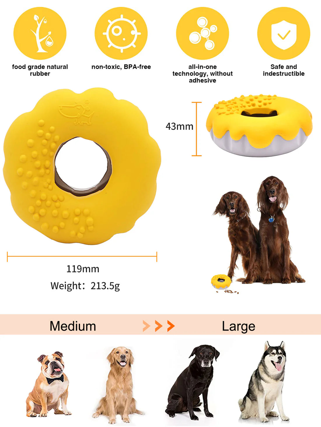 PETOPIA Ultra Tough Dog Toy Mochi Donut