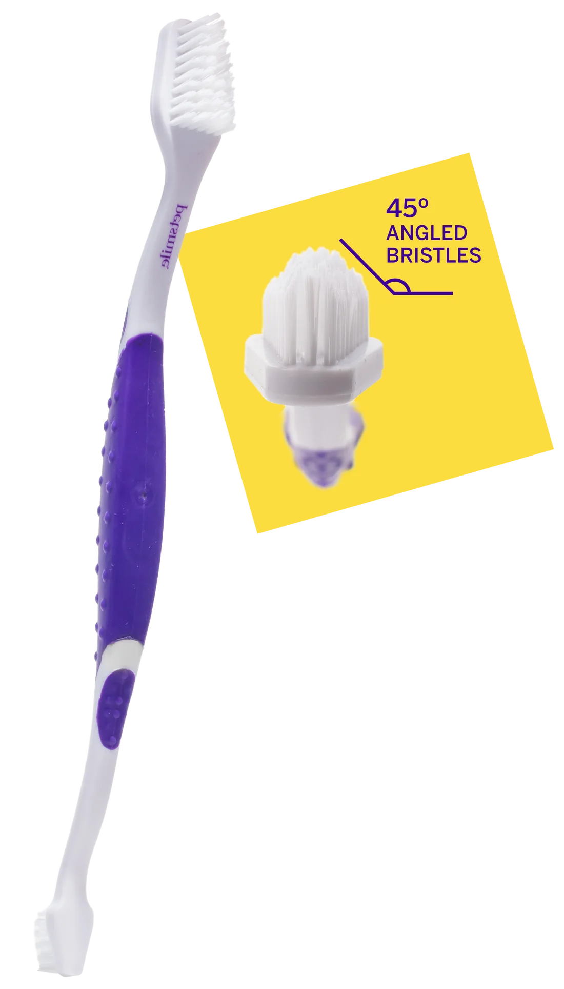 PETSMILE Professional Pet Toothbrush - Patented 45° Dual-Ended Brush Head