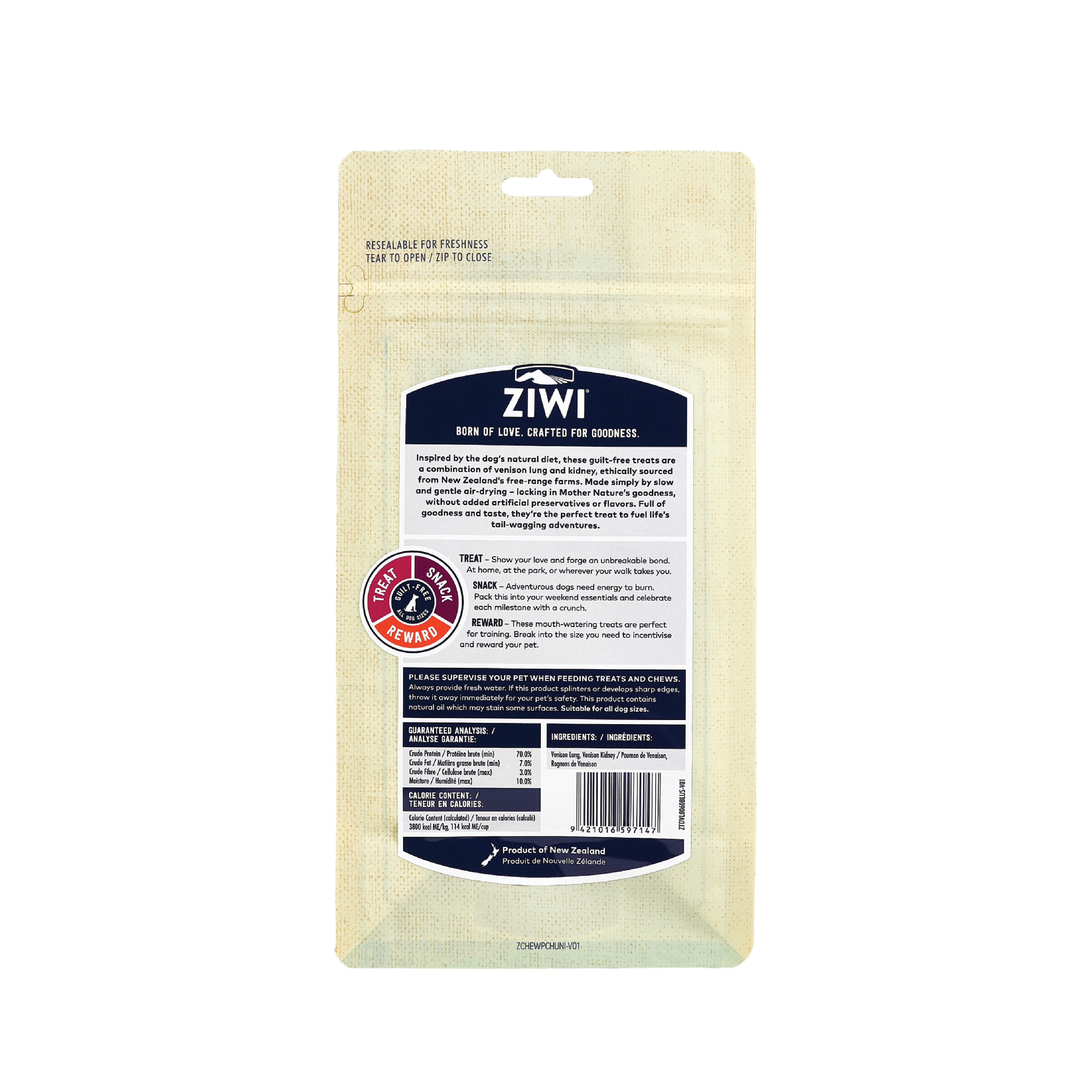 ZIWI Oral Treats & Chews - Venison Lung & Kidney