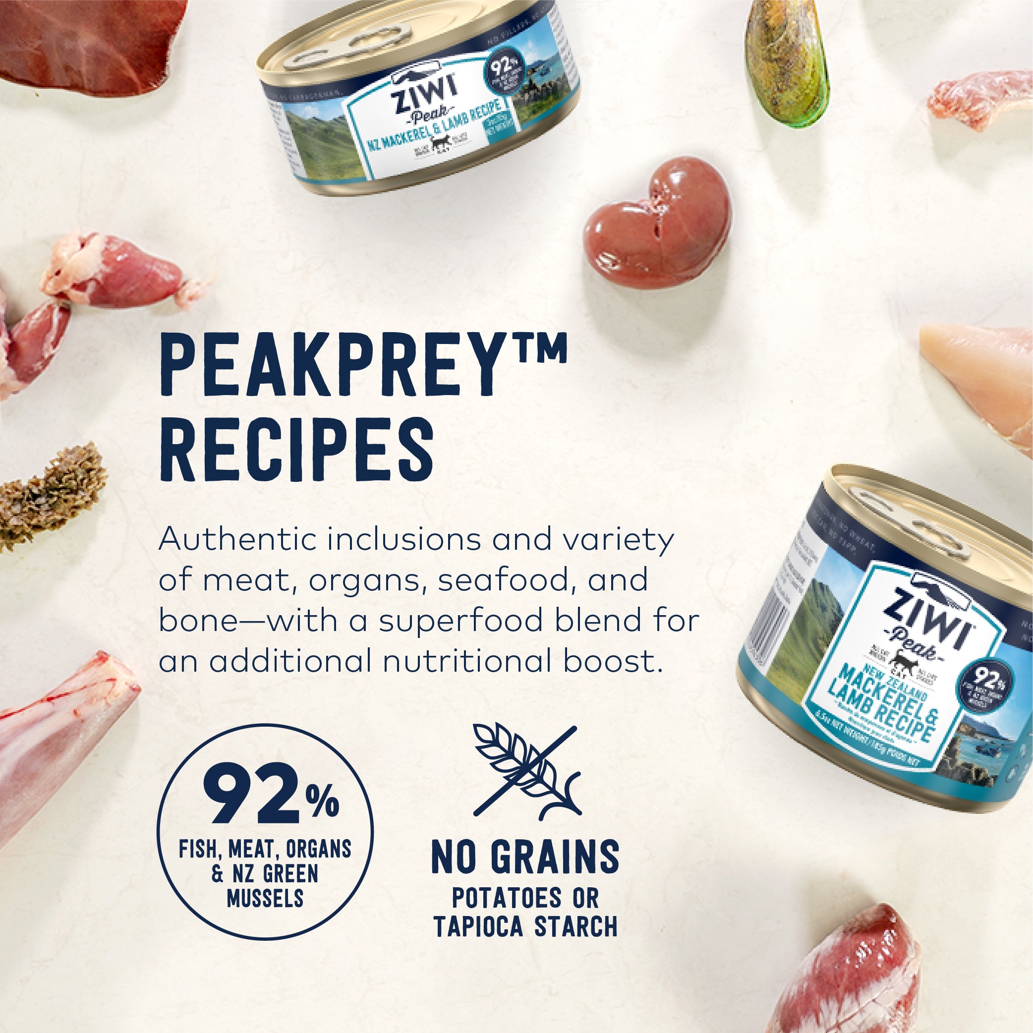 ZIWI Peak Canned Cat Food -Mackrel & Lamb Recipe 85g