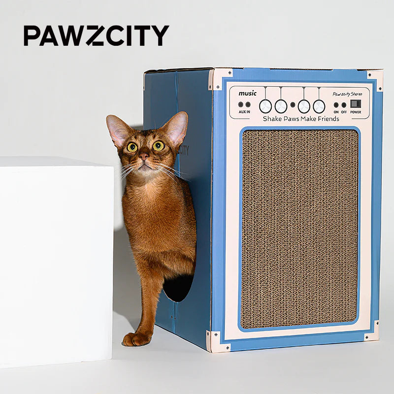 PAWZCITY Vintage Speaker Cat Scratching House
