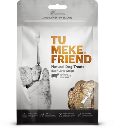 TU MEKE FRIEND Air-Dried Natural Dog Treats Beef Liver Strips 100G